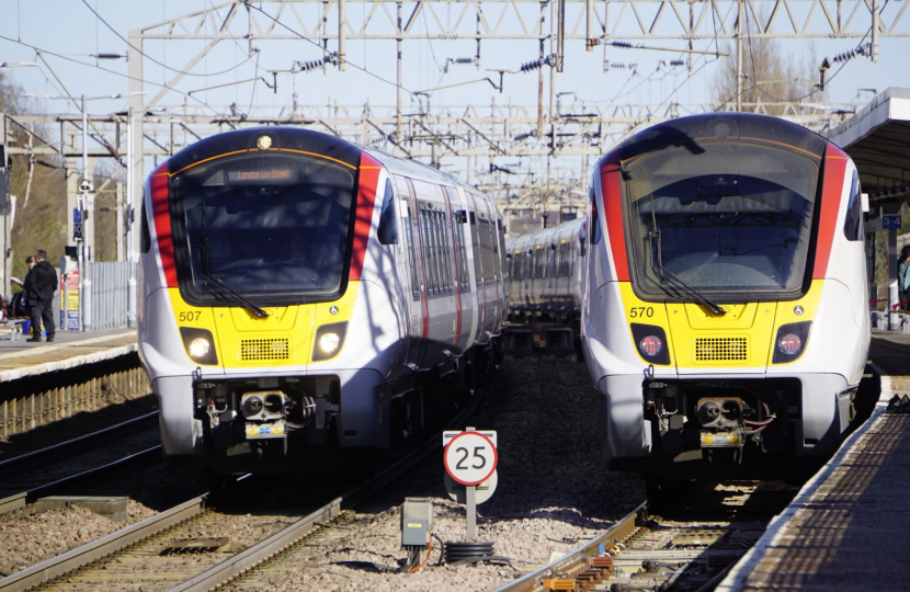 Two Alstom manufactured trains